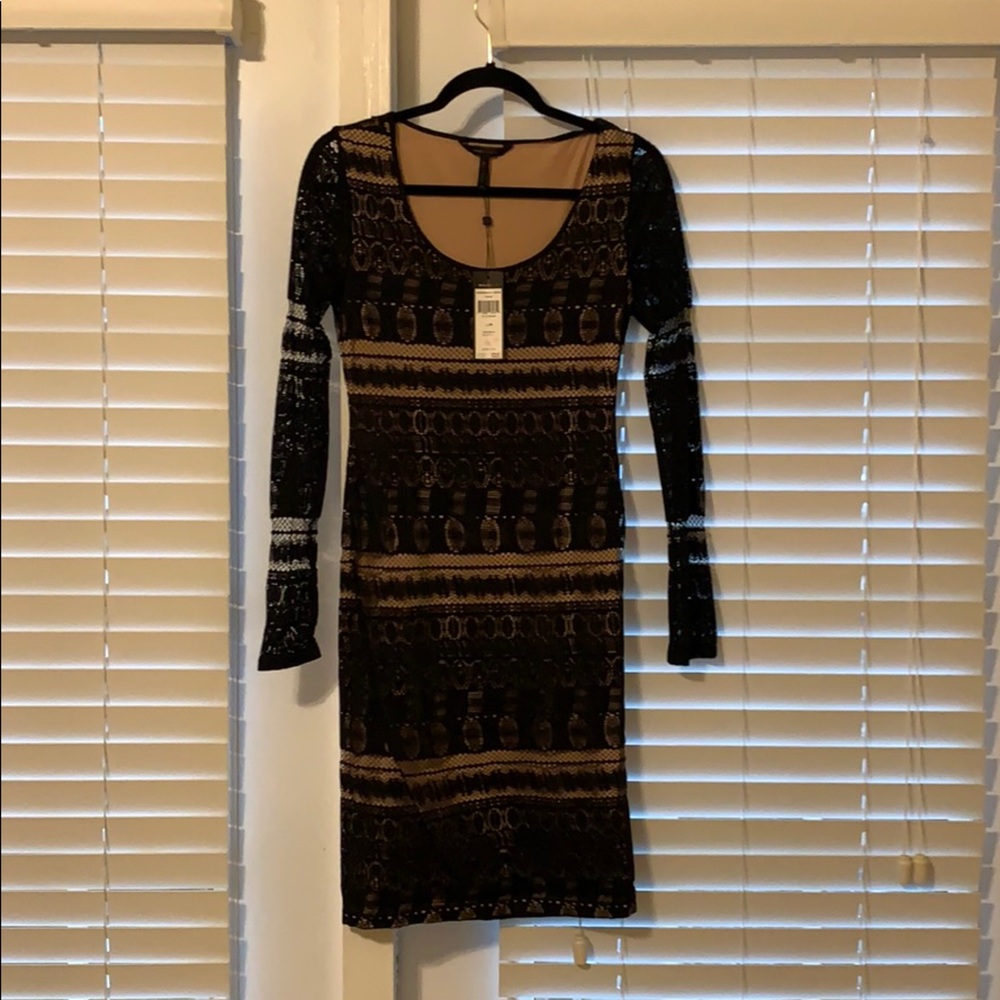 Black and Tan Lace Fitted Dress “Tanya”